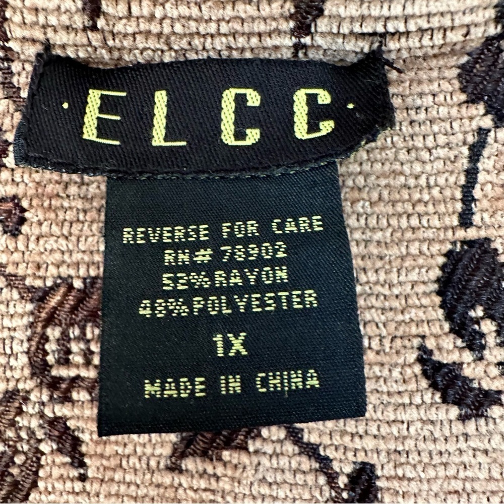 NEW ELCC Women 1X Floral Tapestry Jacket Reversible Blue Brown Gold Fall Winter - Picture 10 of 11